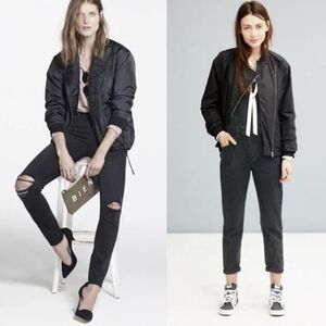 Madewell Tokyo Quilted Bomber Jacket Navy Small